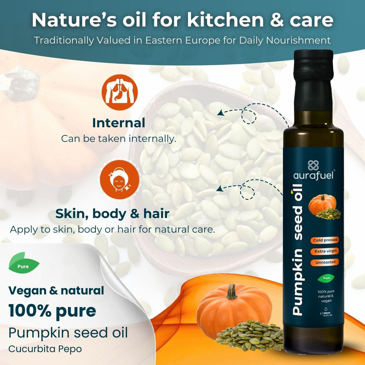 Pumpkin seed oil natural & pure